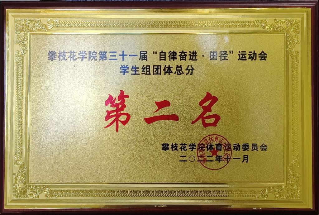 365英国上市官网在365英国上市官网第三十一届“自律奋进·田径”云顶会学生组团体总分第二名